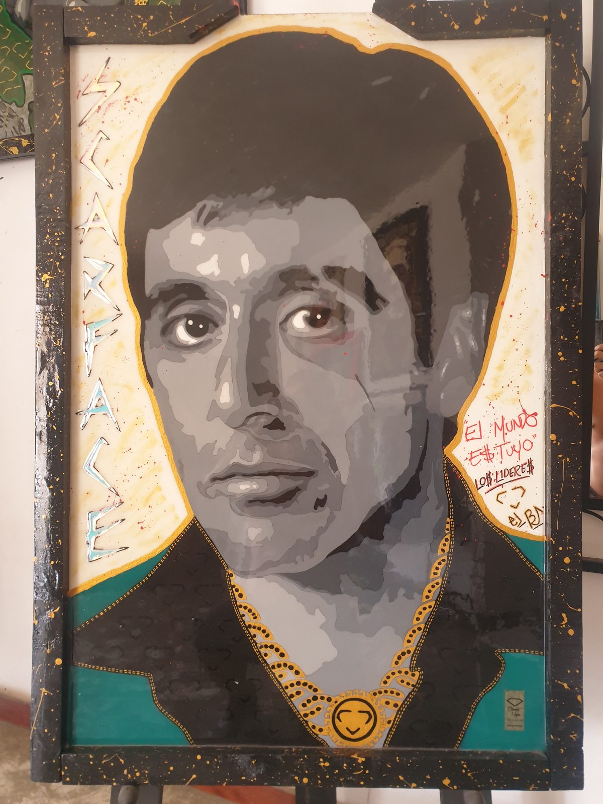 Cuadro Scarface arte pop por Brian Rendón artista colombiano
